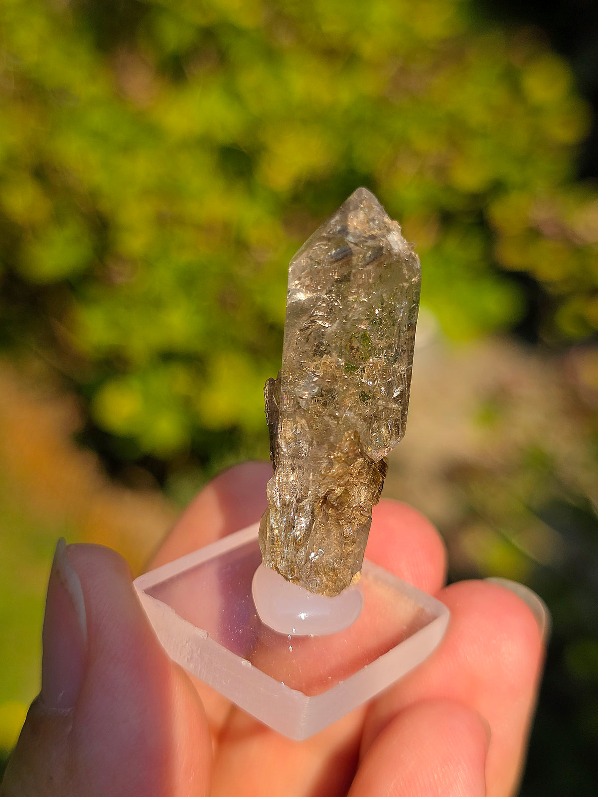 Quartz avec inclusions d'épidote des Pyrénées