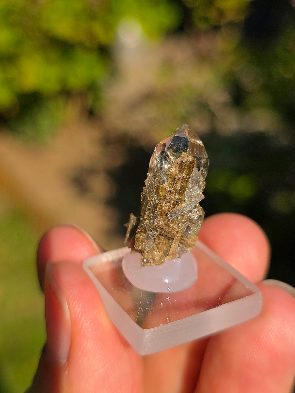 Quartz avec inclusions d'épidote des Pyrénées