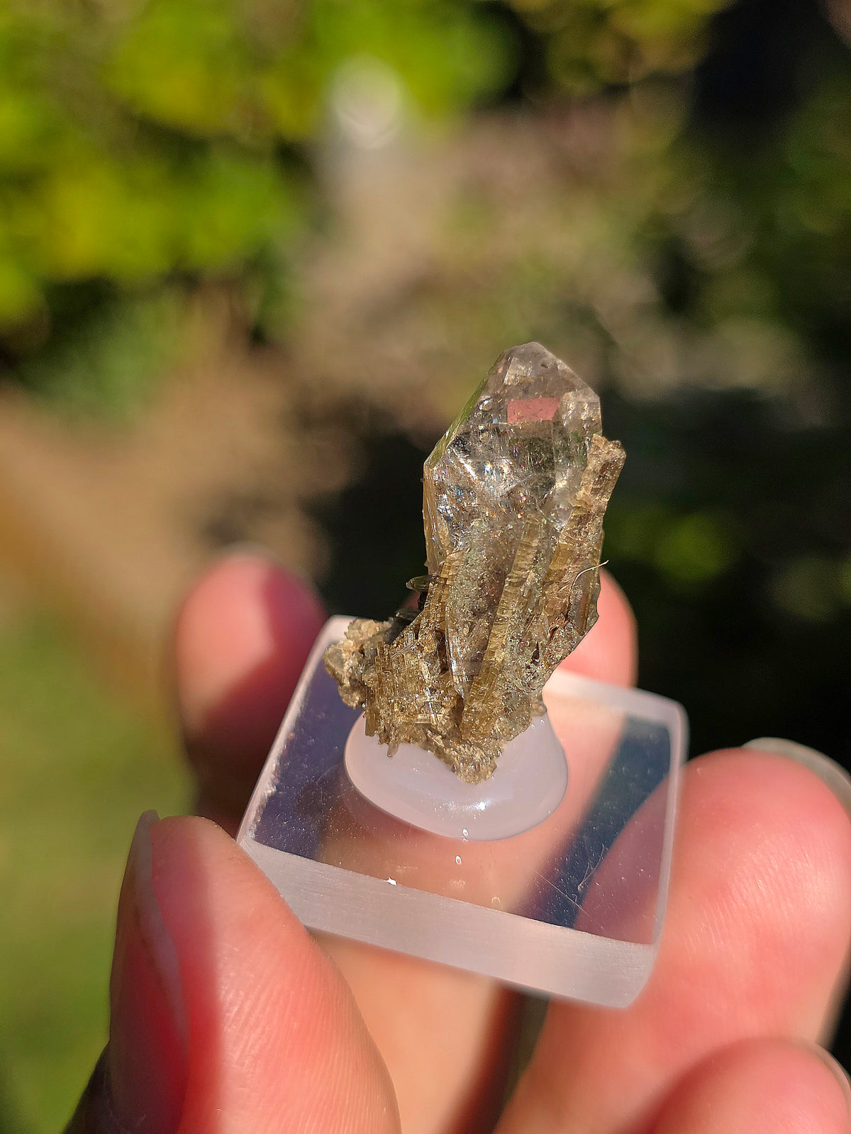 Quartz avec inclusions d'épidote des Pyrénées