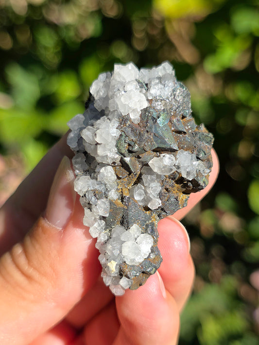 Tétraédrite ariégeoise brute avec Quartz et Chalcopyrite