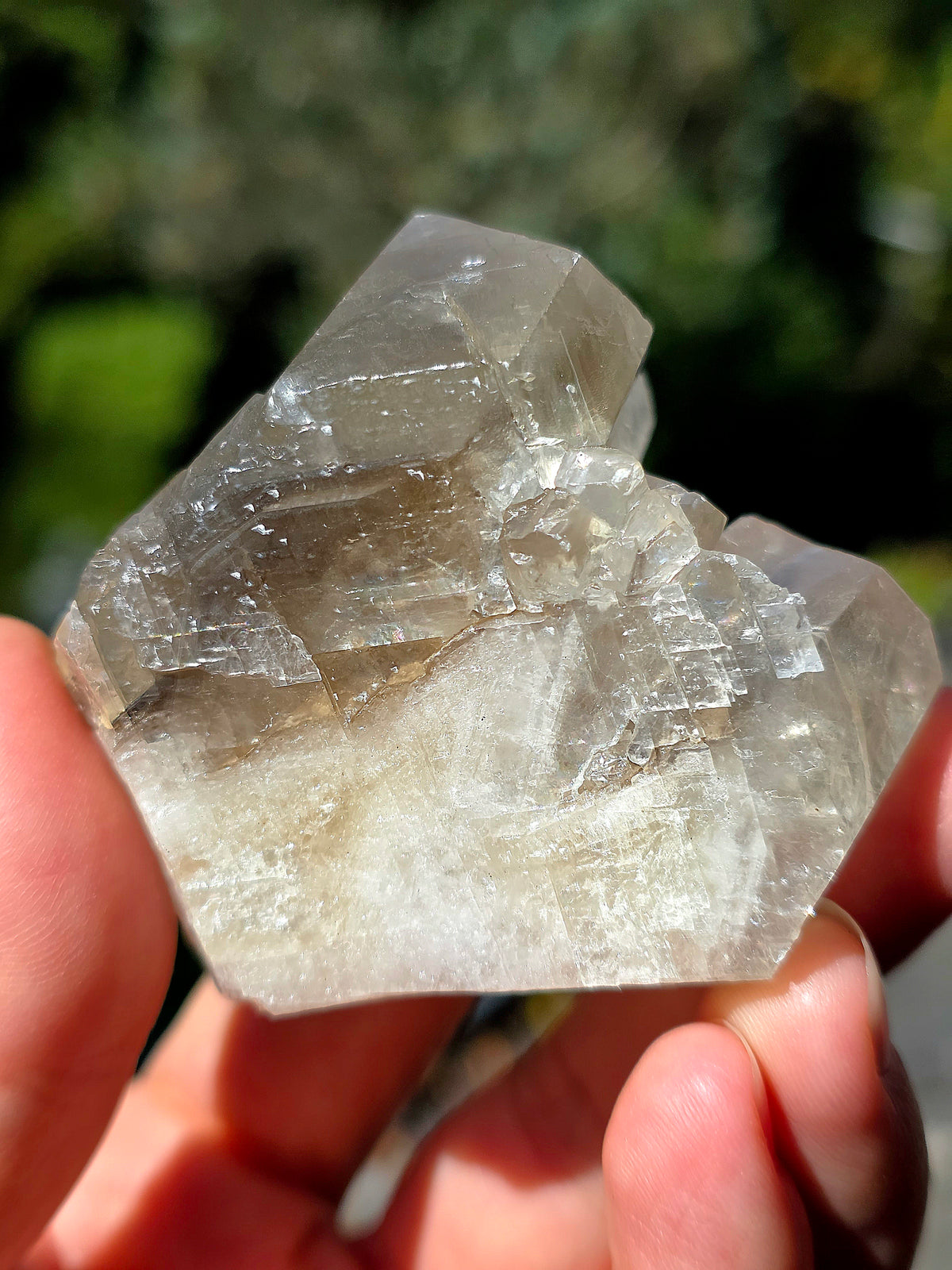 Calcite miel avec fantôme brute des Pyrénées