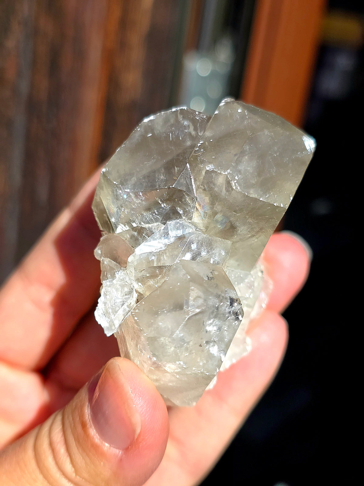 Calcite miel avec fantôme brute des Pyrénées