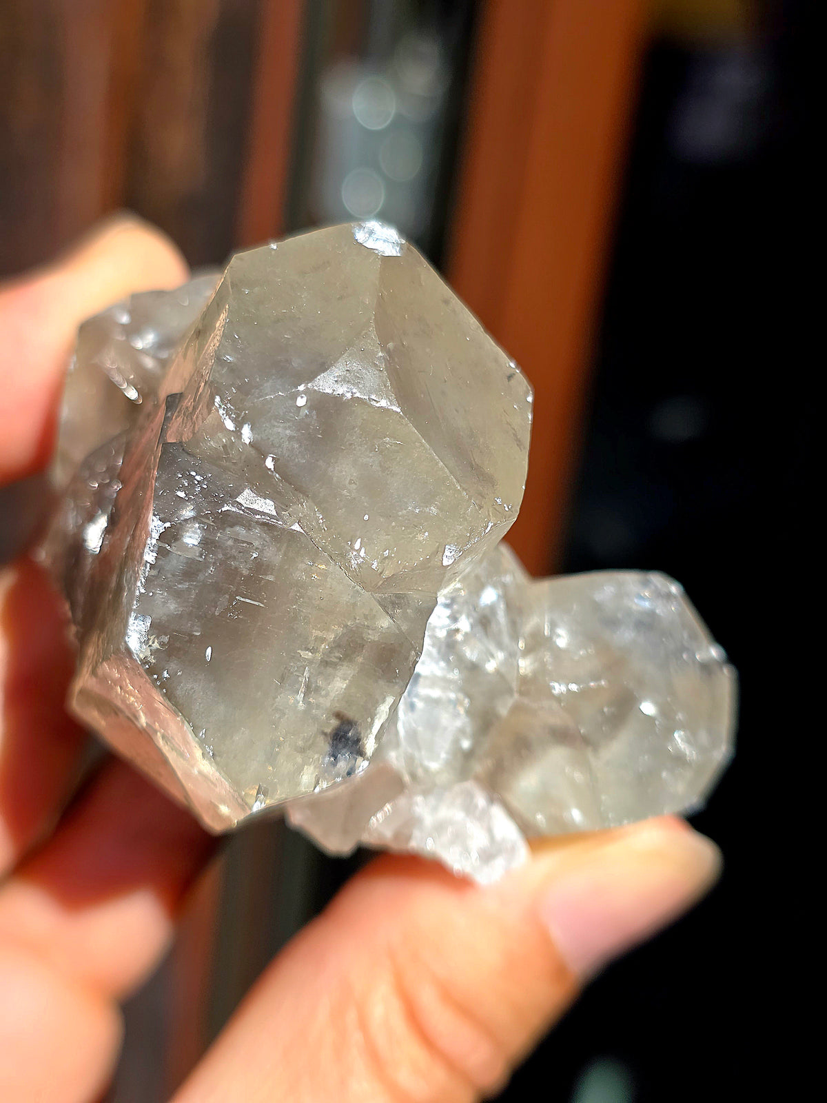 Calcite miel avec fantôme brute des Pyrénées