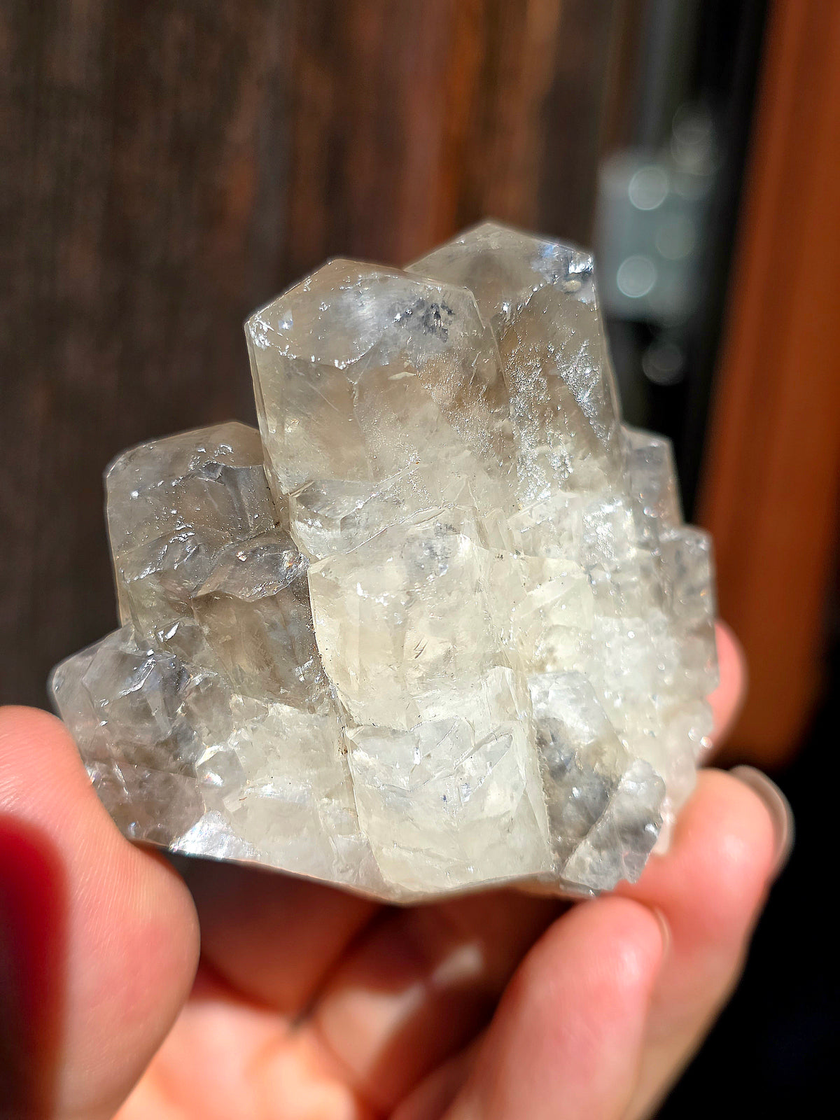 Calcite miel avec fantôme brute des Pyrénées