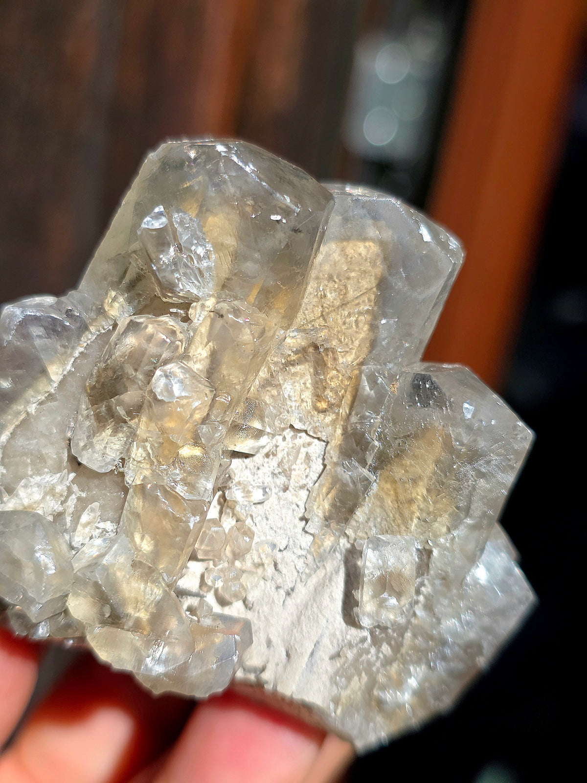Calcite miel avec fantôme brute des Pyrénées