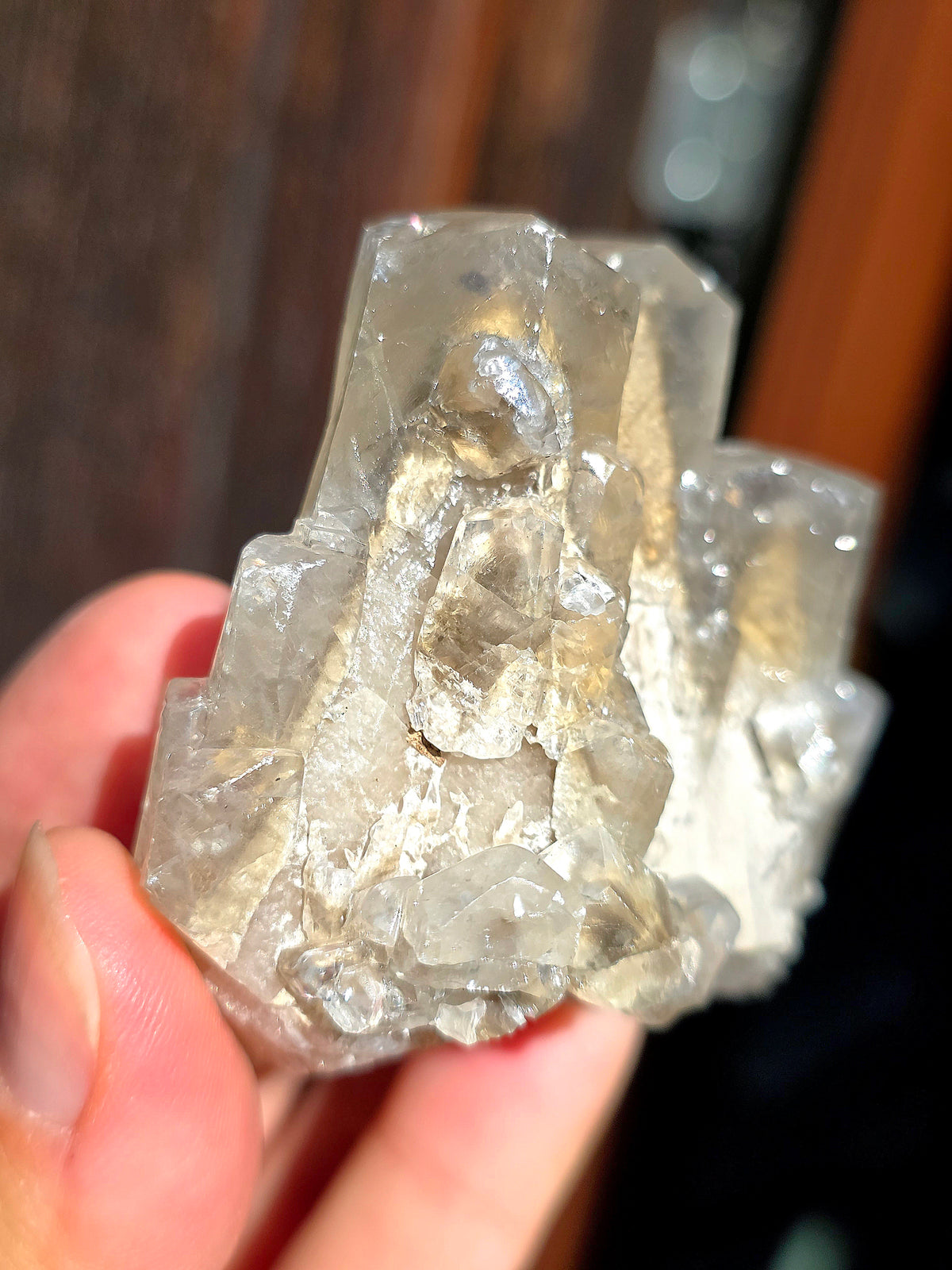 Calcite miel avec fantôme brute des Pyrénées