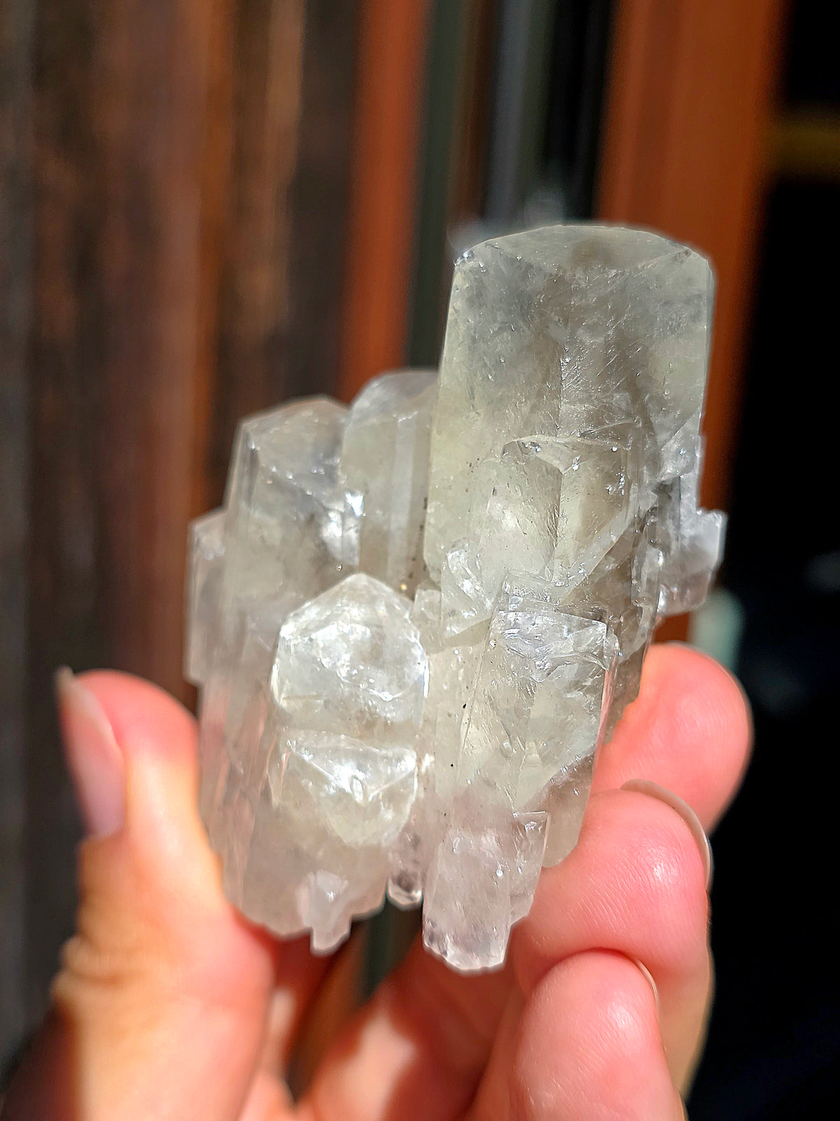 Calcite miel avec fantôme brute des Pyrénées