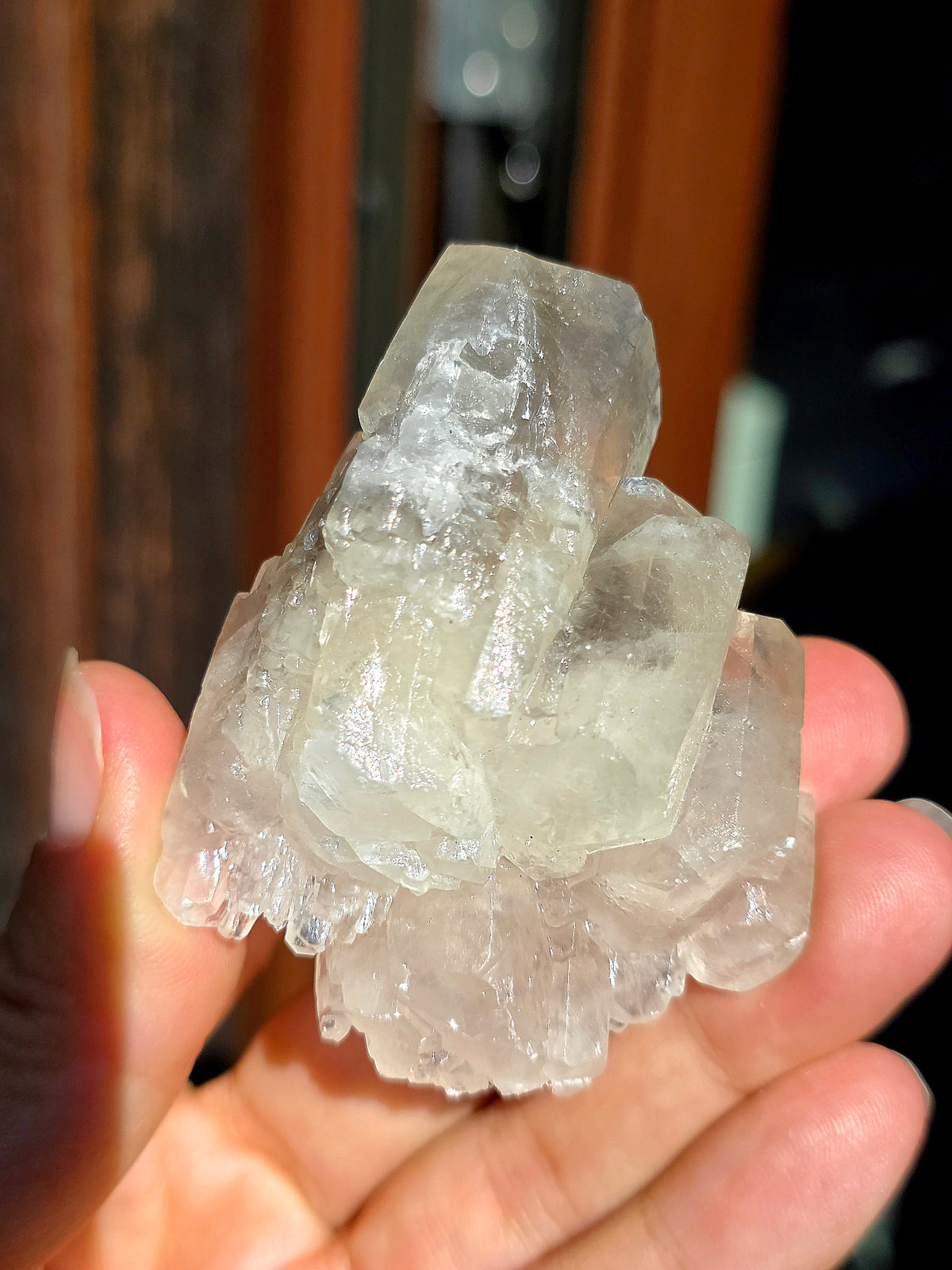 Calcite miel avec fantôme brute des Pyrénées