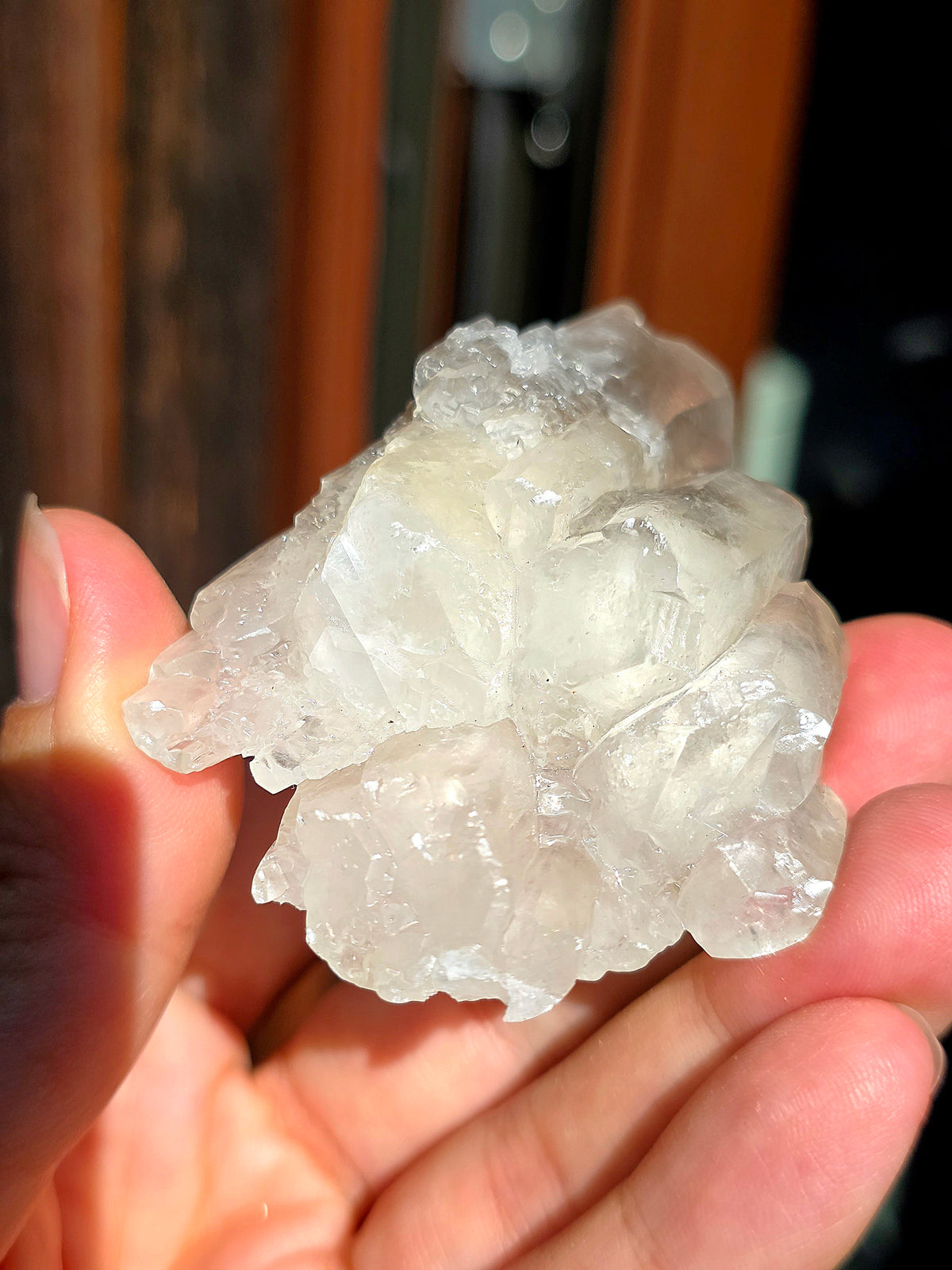 Calcite miel avec fantôme brute des Pyrénées