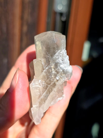 Calcite miel avec fantôme brute des Pyrénées