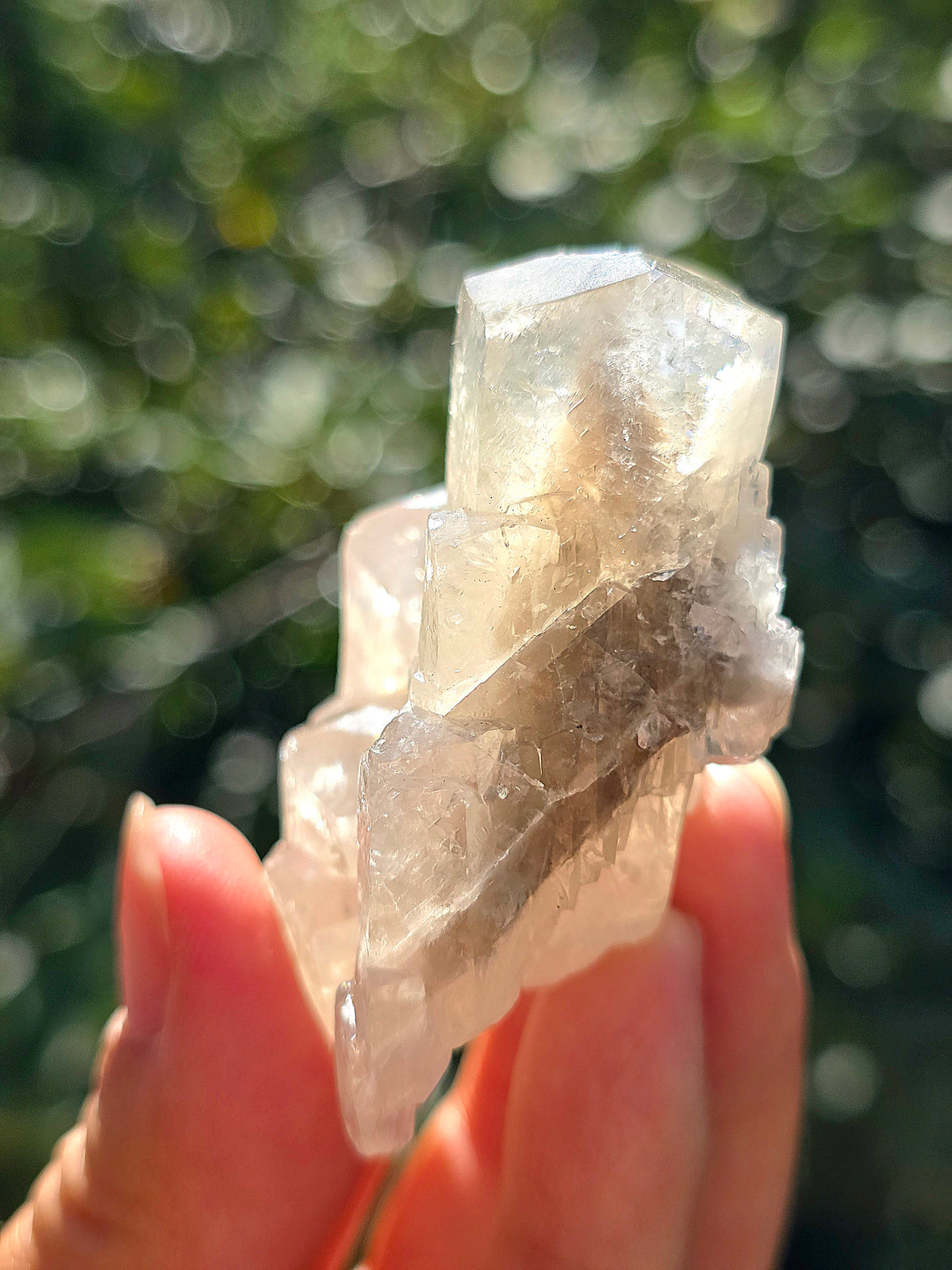 Calcite miel avec fantôme brute des Pyrénées