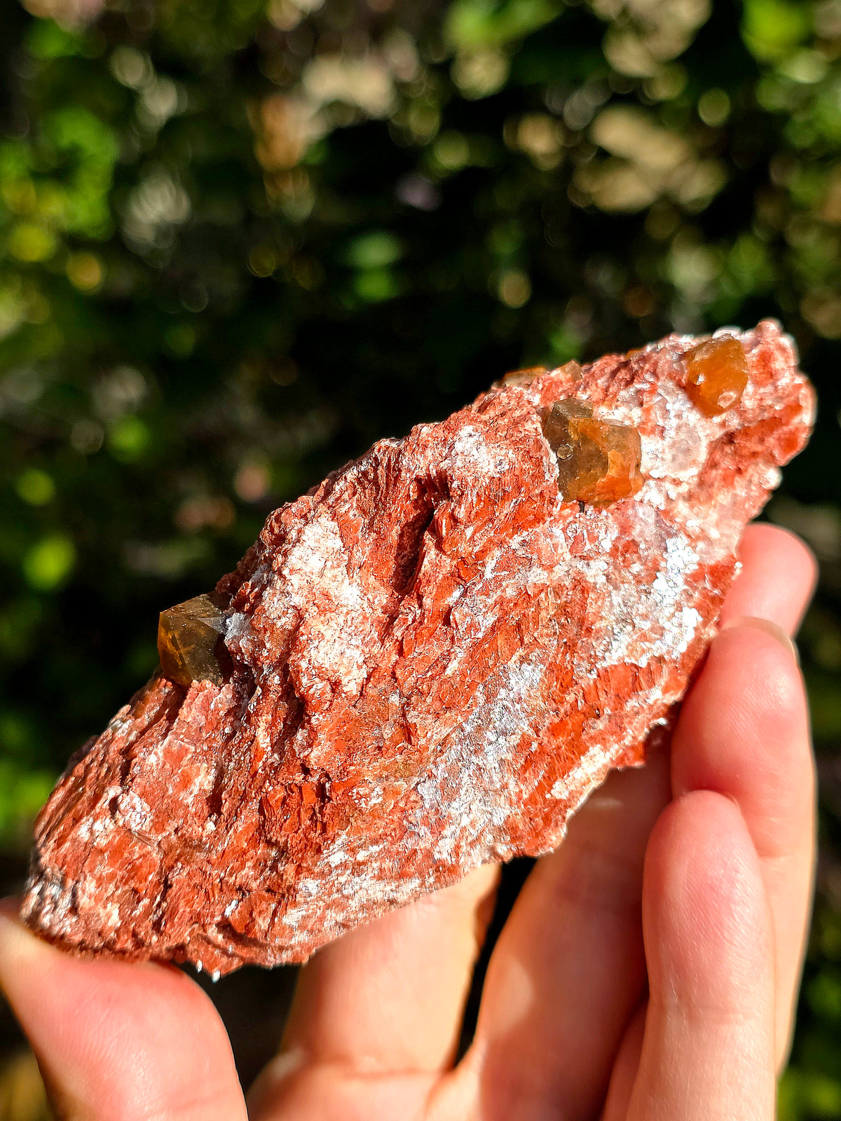 Quartz Hyacinthe sur Gypse d'Espagne