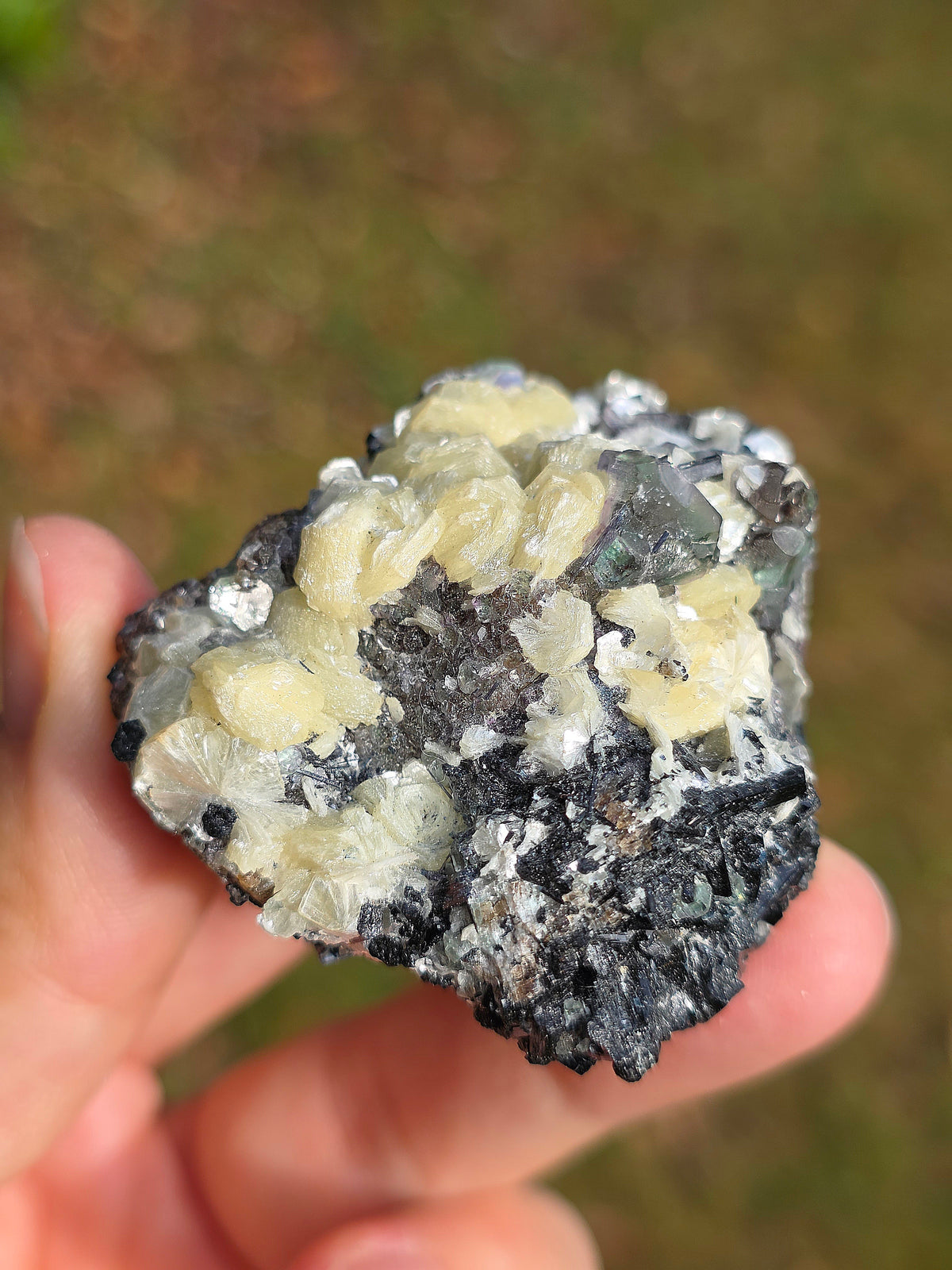 Muscovite, de Fluorite et de Tourmaline noire de Namibie