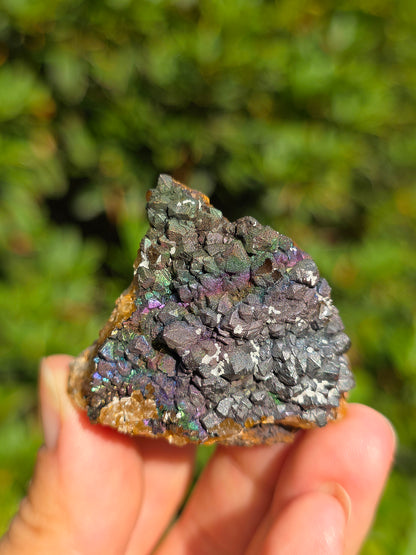 Goethite irisée sur Quartz d'Espagne