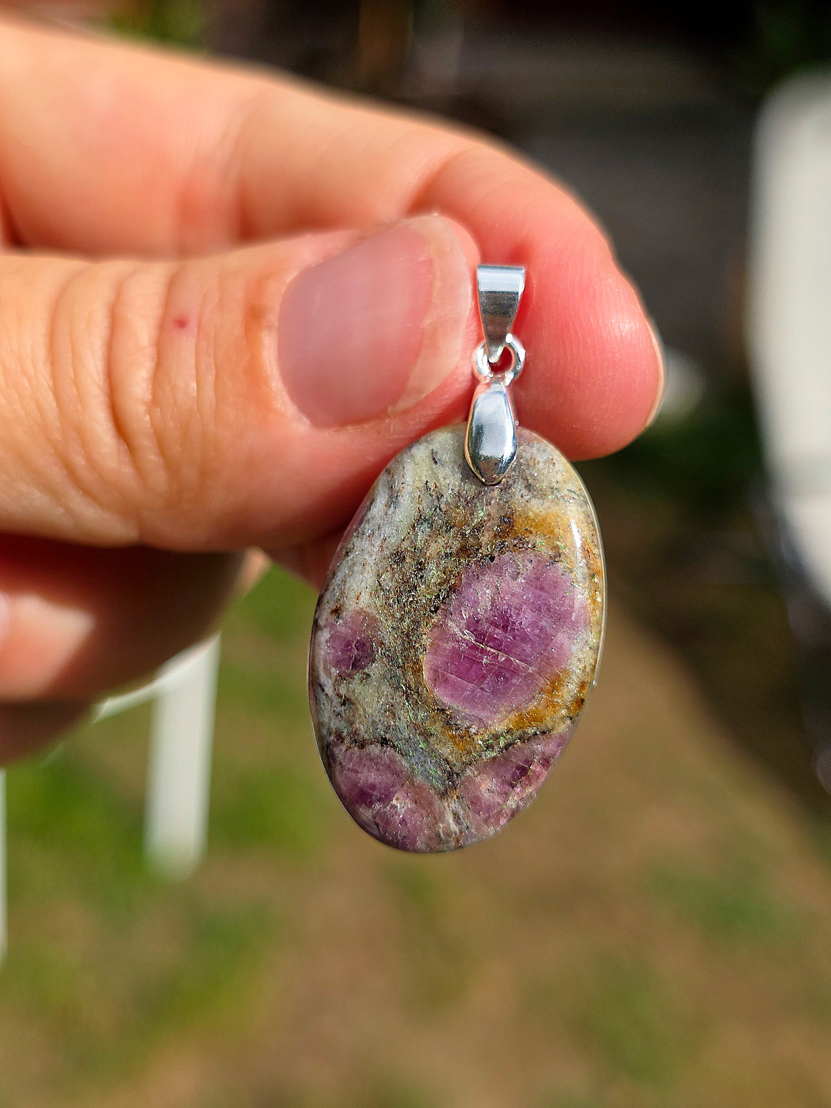 pendentif en Tourmaline rose et Quartz fumé de Madagascar