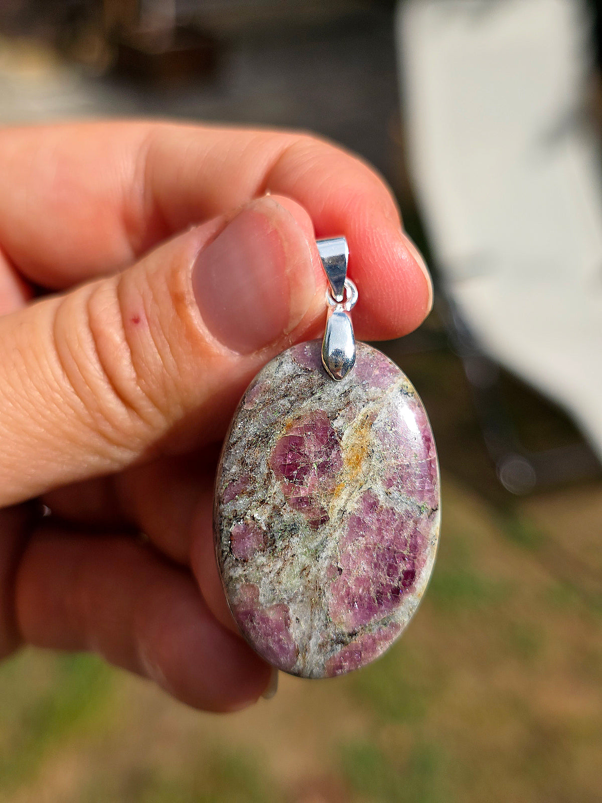 pendentif en Tourmaline rose et Quartz fumé de Madagascar