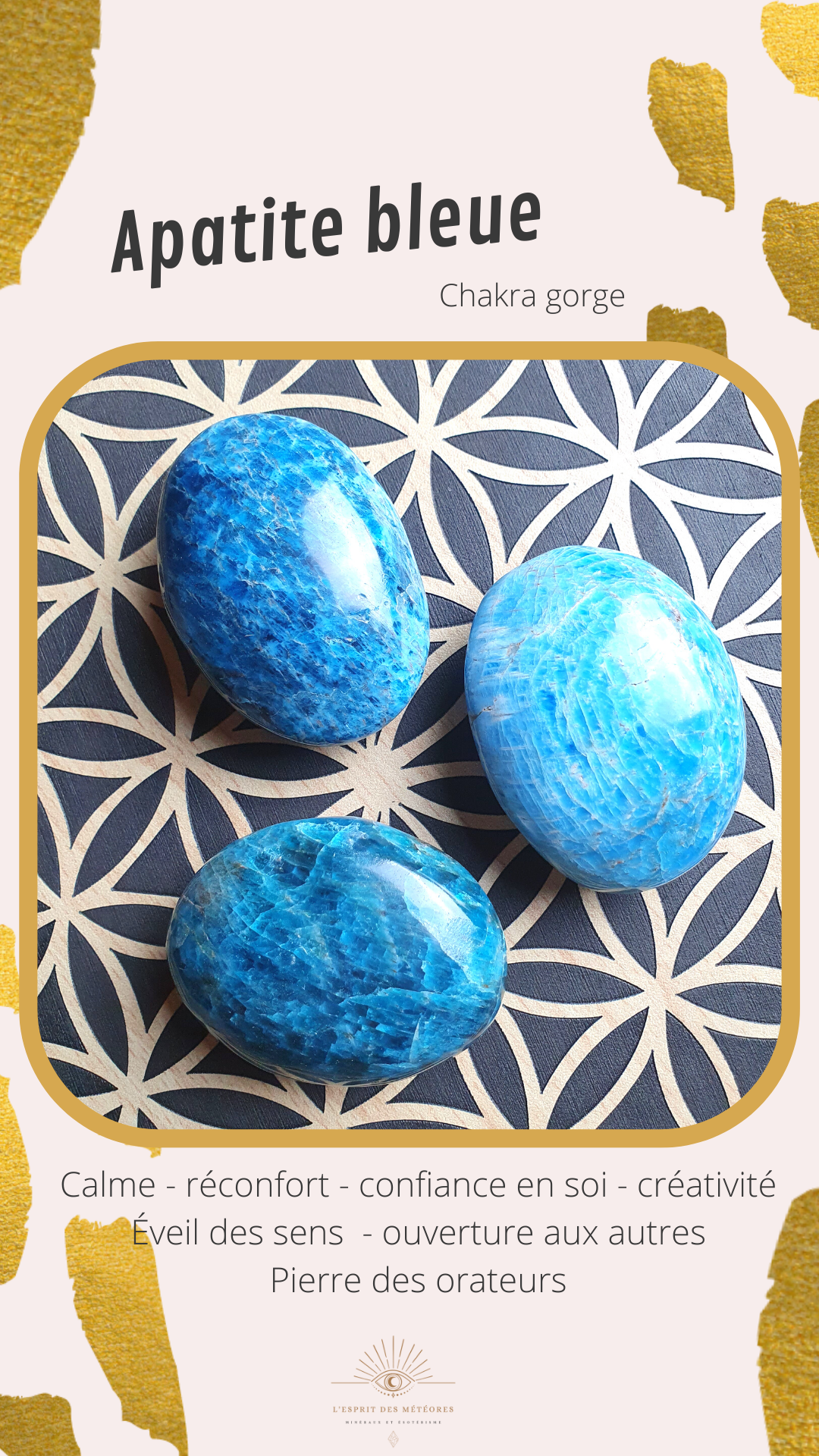 Pendentif en Apatite bleue (à choisir)