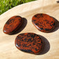 Galet plat obsidienne acajou