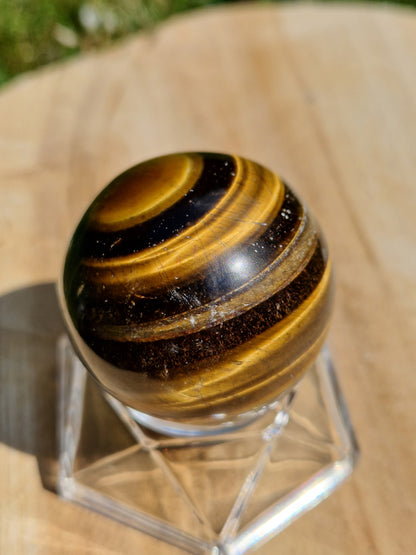 Sphère Œil de tigre inclusins hématite extra