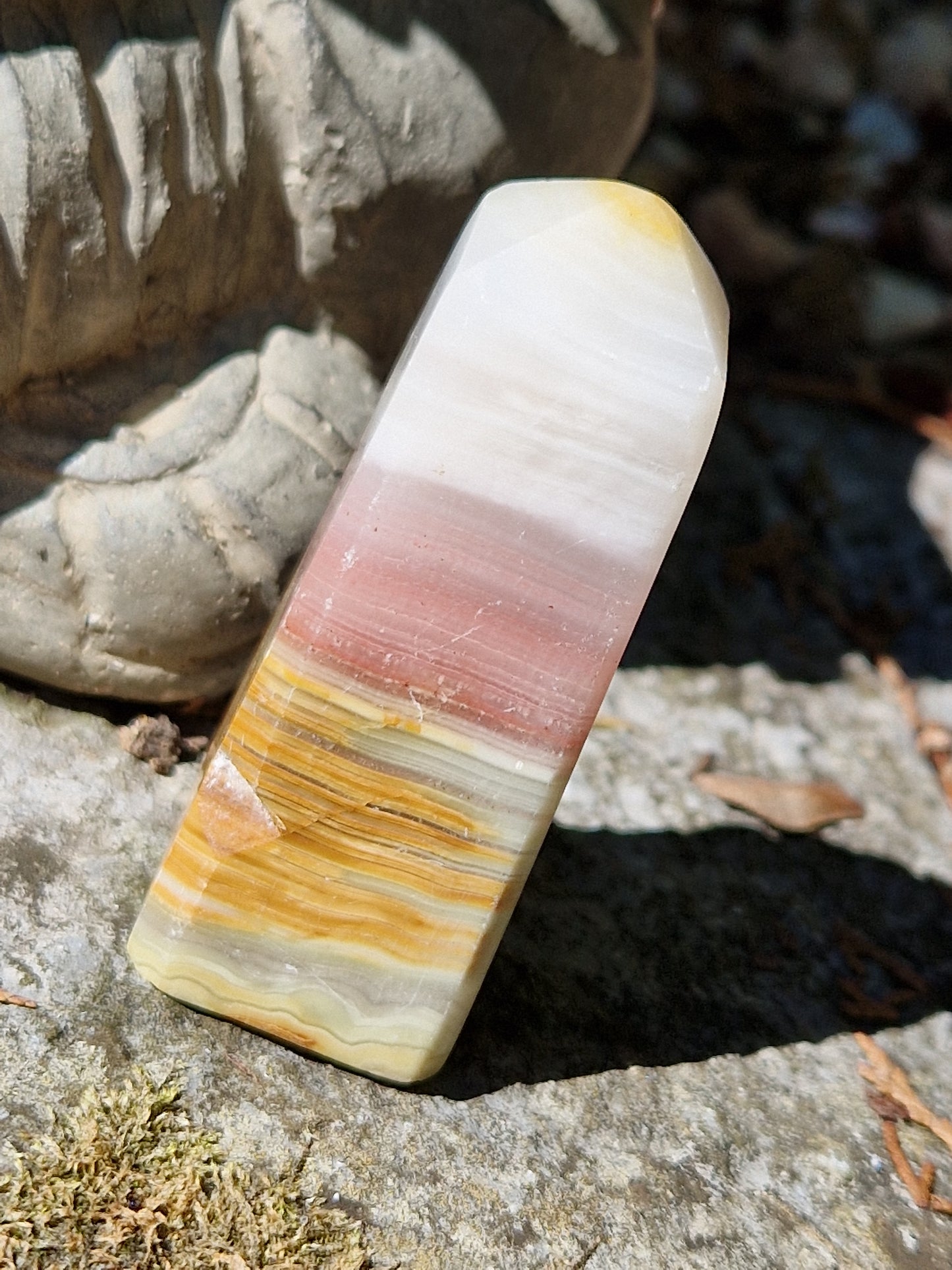 Pointe Onyx à bandes roses