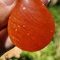 Pendentif goutte Calcite orange extra