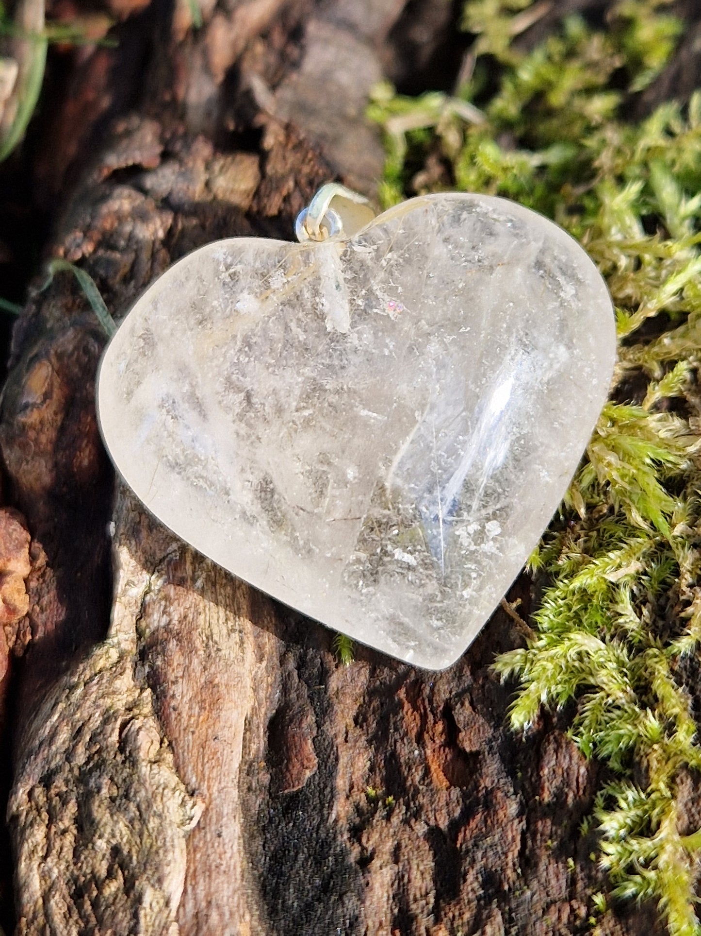 Pendentif cœur quartz rutile (à choisir)