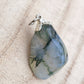 Pendentif pierre roulée agate mousse
