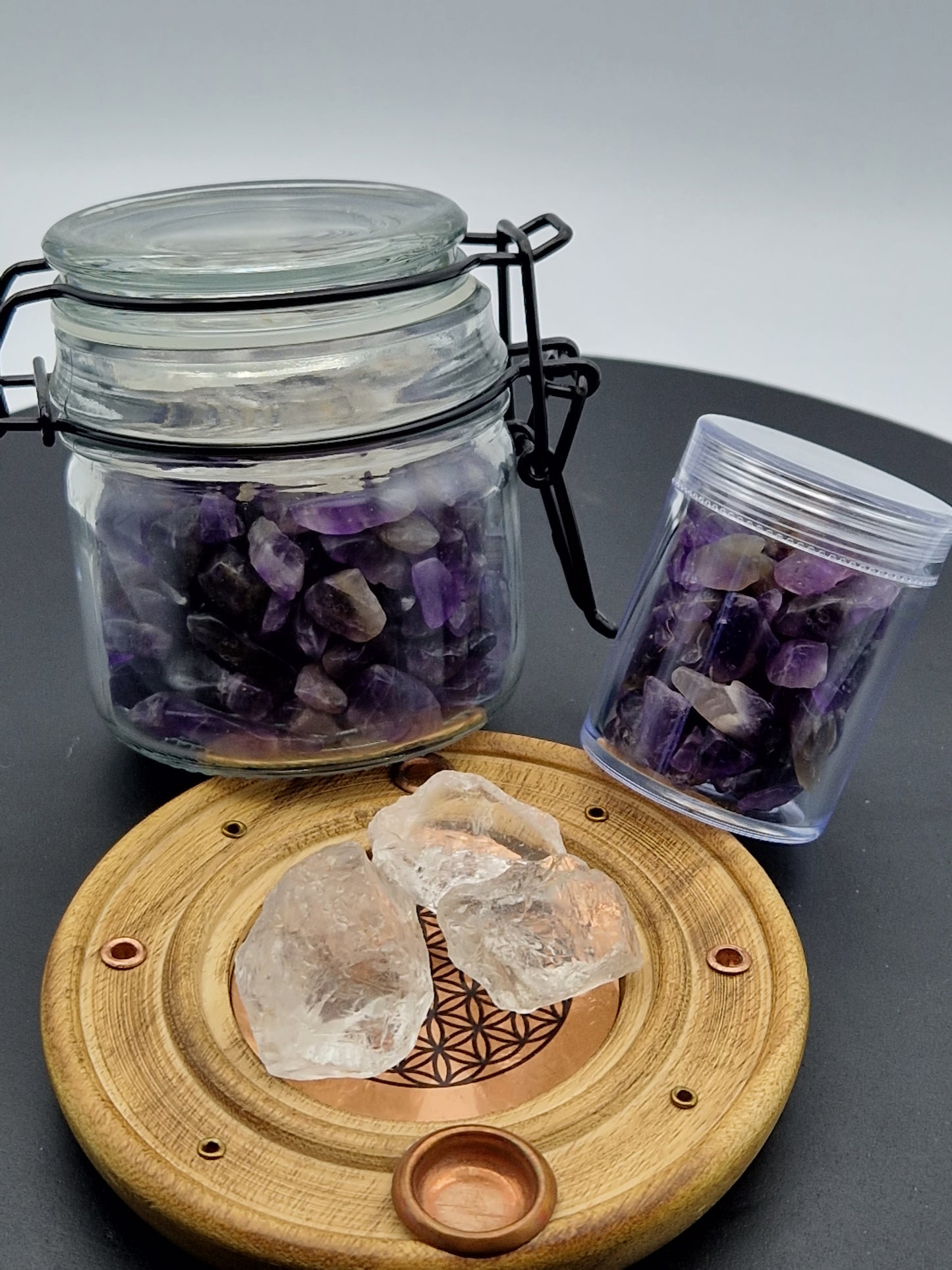 Pot rechargement Améthyste/ Cristal de roche