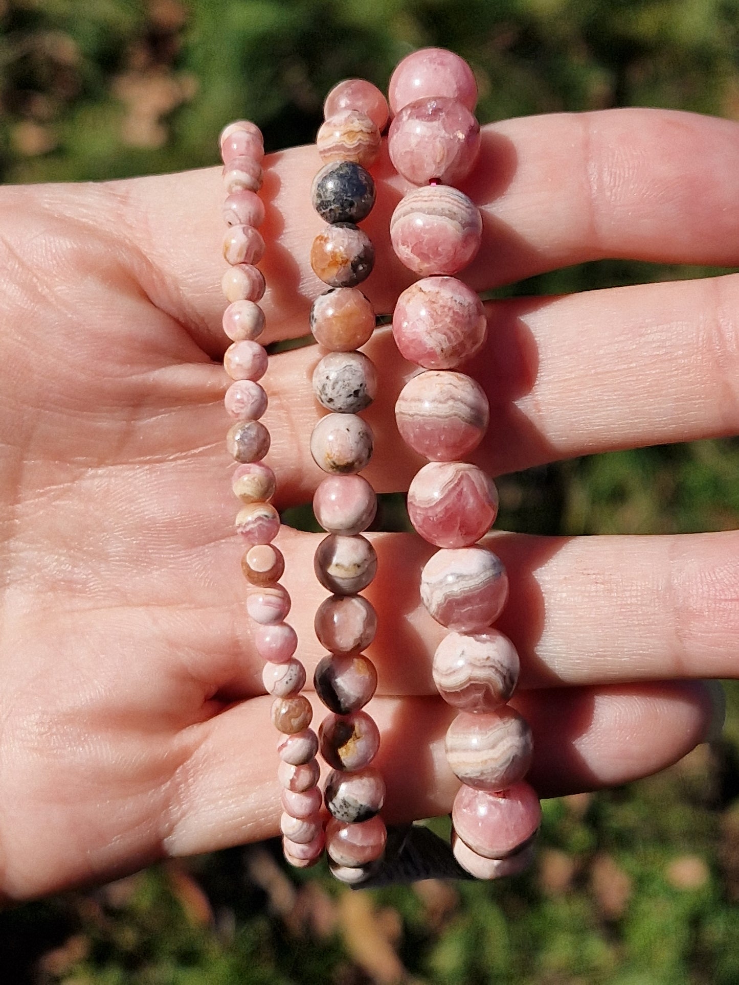 Bracelet Rhodochrosite (3 tailles de perles)