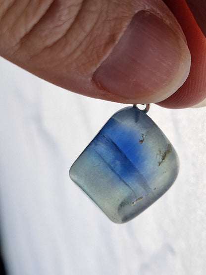 Pendentif pierre roulée Fluorite bleue (à choisir)