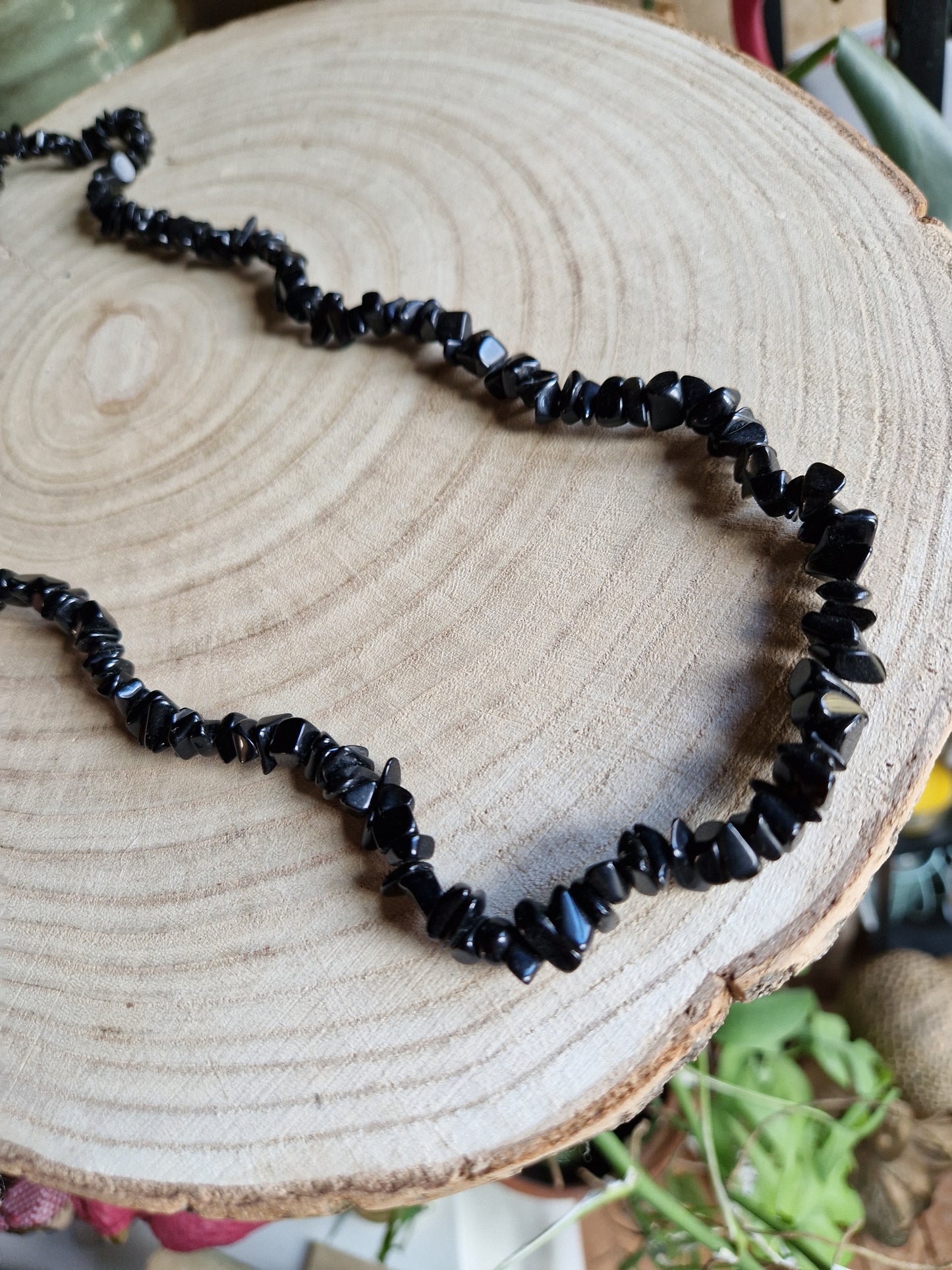 Collier Obsidienne noire baroque
