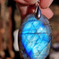 Pendentif Labradorite bleue bélière argent n°5