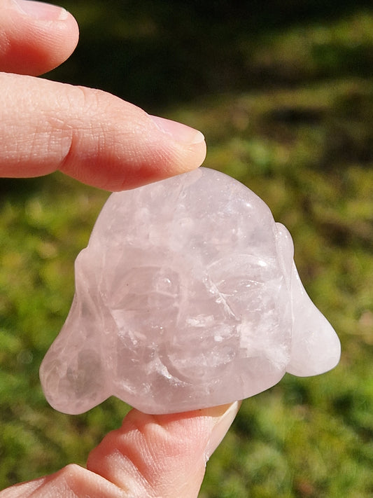 tête bouddha quartz rose amour inconditionnel pierre naturelle