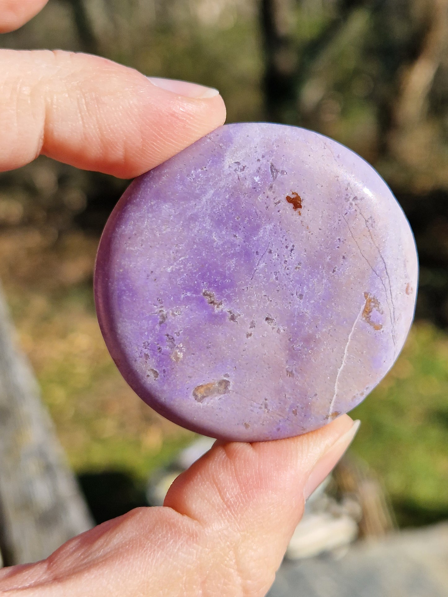 Galet plat Jadéite lilas ou jade violet (à choisir)