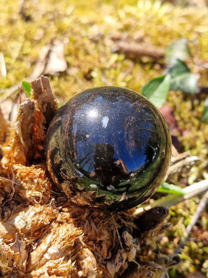 Sphère Obsidienne dorée OD2