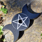 Porte encens/bougeoir triple lune et pentagramme
