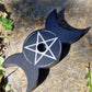 Porte encens/bougeoir triple lune et pentagramme