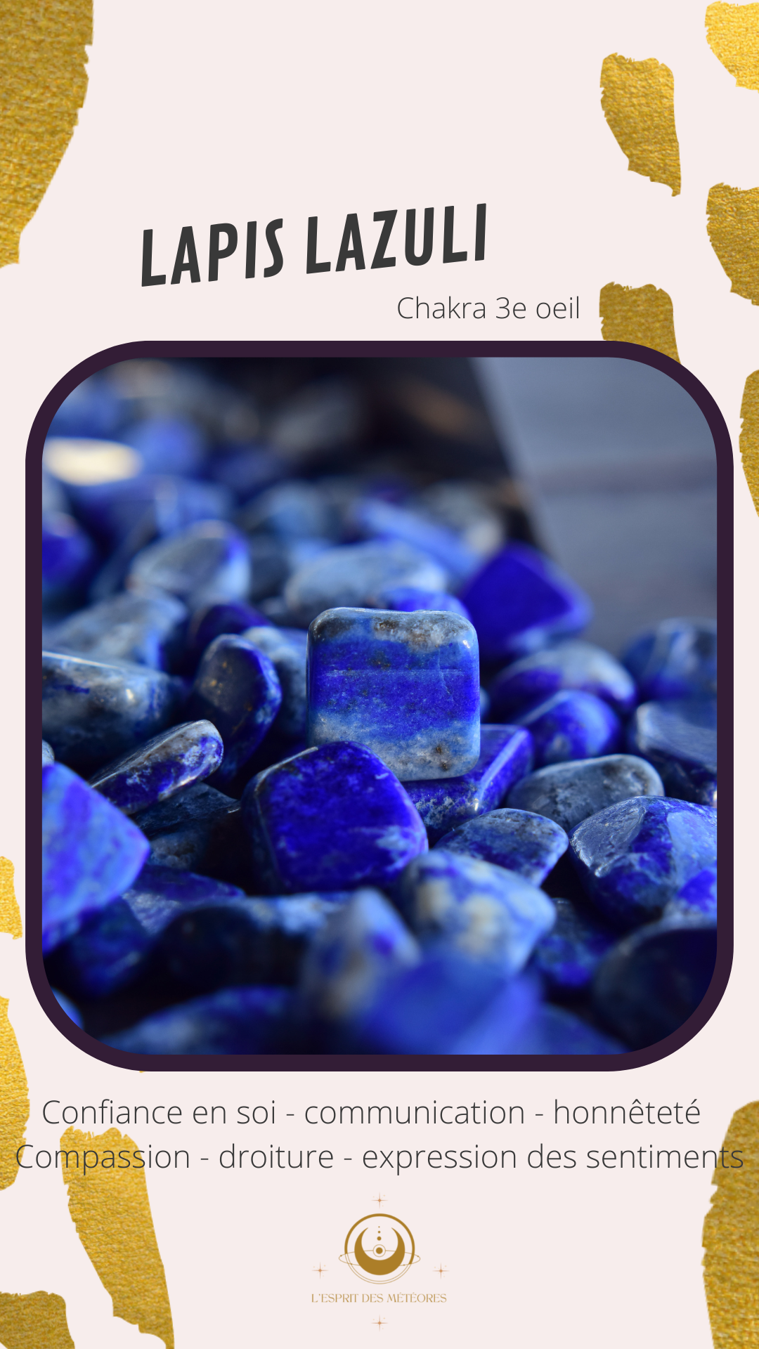 Pendentif Lapis Lazuli rond extra