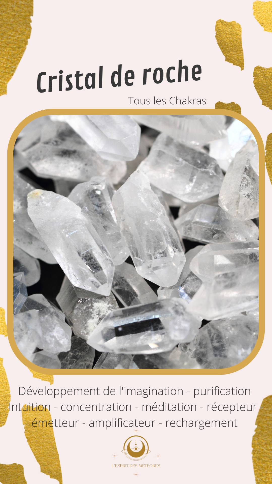 Pendentif goutte quartz tourmaline (à choisir)